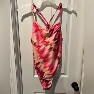 Nike Vibrant Pink and Orange One-Piece Swimsuit women’s xl